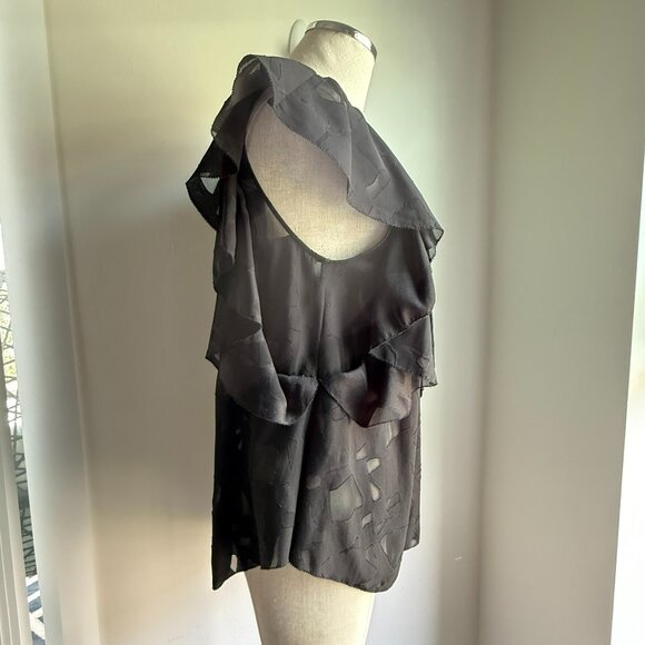 IRO Black Lace-Up Ruffle Blouse - Picture 6 of 11